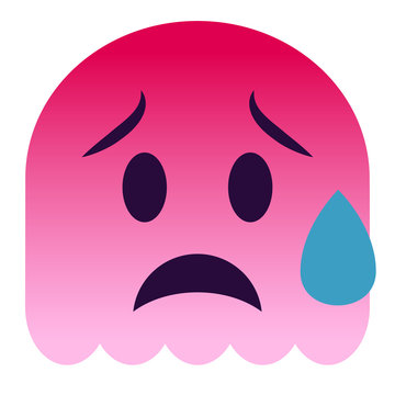 Emoji traurig - pinker Geist