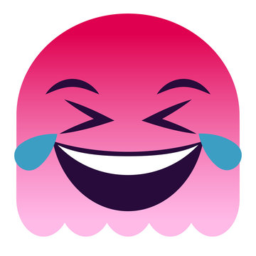 Emoji Tränen lachend - pinker Geist