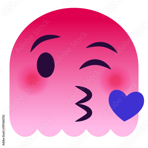 Kussmund mit Herz Emoticon - pinker Geist Stockfotos und Kussmund mit Herz Emoticon - pinker Geist Stockfotos und