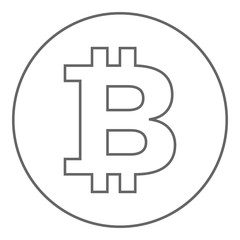 Bitcoin symbol in circle. Vector icon.