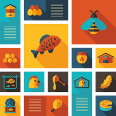 Farm animal icons vector set