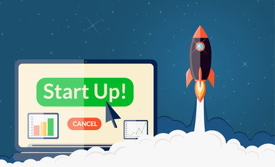 Start up. Business concept background flat illustration