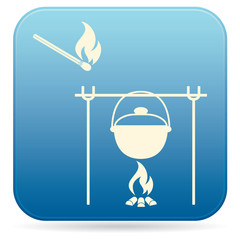 Fire and pot icon