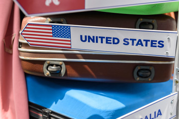 Obraz premium travel bag with United states lable