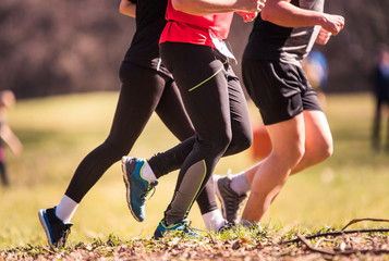 Fototapeta premium Marathon running race, people feet