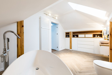 White modern bathroom interior