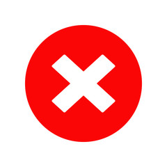 Red NO BUTTON icon. Vector..