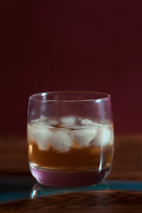 Alcohol drinks on dark solid background 