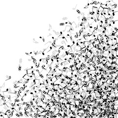 Vector Confetti Background Pattern. Element of design. Music Signs on a black Background