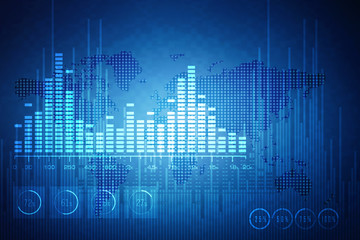 2d rendering Stock market online business concept. business Graph 
