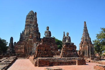 Naklejka premium Wat Chai Watthanaram was one of the grandest and most monumental ruins of Ayutthaya.