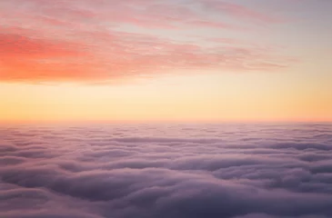 Fototapeten Sonnenuntergang über den Wolken mit Kopienraum © rangizzz