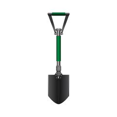 Сamping folding shovel with green handle