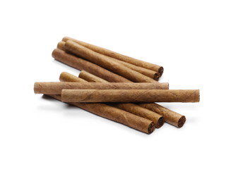 Cigarillos isolated on white background