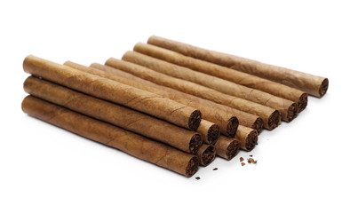 Cigarillos isolated on white background
