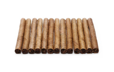 Cigarillos isolated on white background