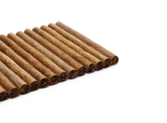 Cigarillos isolated on white background