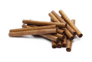 Cigarillos isolated on white background