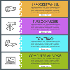 Auto workshop web banner templates set