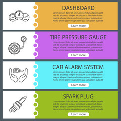 Auto workshop web banner templates set