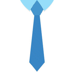 A striped blue tie. Vector illustration.