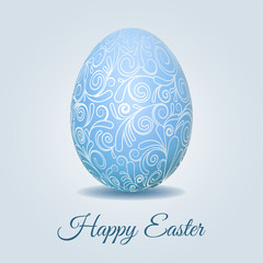 Easter card with pale blue pastel Easter egg