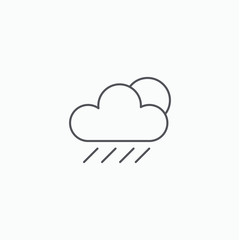 Cloudy rain vector icon