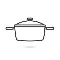 Cooking pot line icon vector