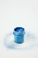 golden pink glitter sparkle on white background