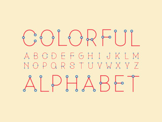 Colorful regular font. Vector alphabet 