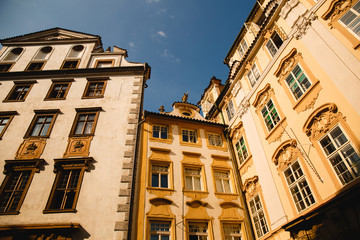 view of beautiful old buildings in Prague, Czech Republic
