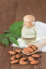 Obraz na płótnie Canvas Almond oil with almond.