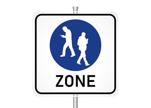 Straßenschild - Smartphone Nutzer - Smombie-Zone