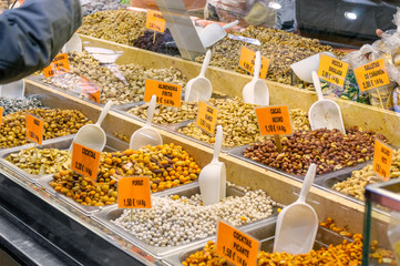 Various type of nuts in the market