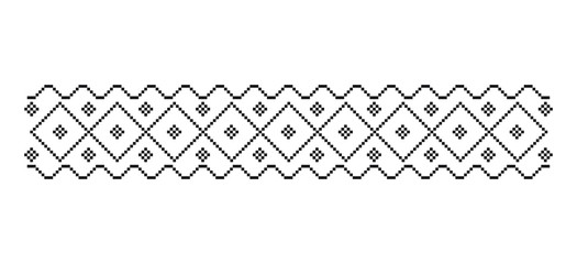 Traditional Romanian folk art knitted embroidery pattern