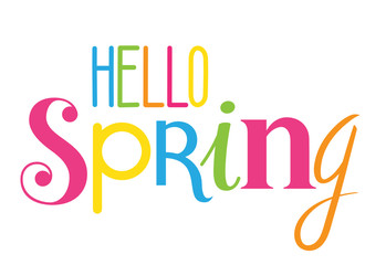 HELLO SPRING colourful custom letters icon