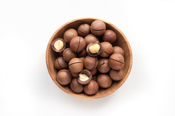 Isolated macadamia nuts. 