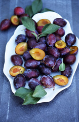 Plums, top view