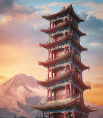 large pagoda of wild geese in Xi'an - obrazy, fototapety, plakaty