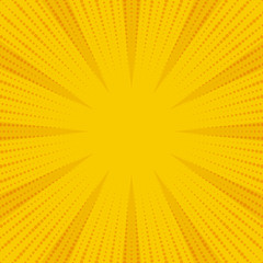 Желтый и оранжевый ретро комический фон. Векторные иллюстрации в стиле поп-арт.
