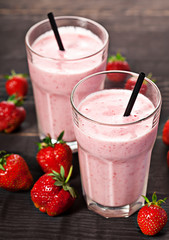 Strawberry fresh milkshake summer drink
