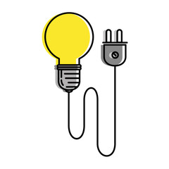 bulb energy light with wire vector illustration design