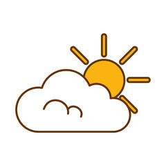 cloud weather with sun vector illustration design