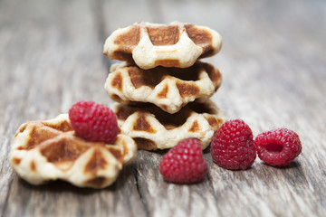 gaufres maison et framboises bio