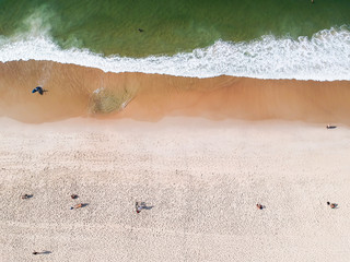 Aerial drone Leblon beach view, Rio de Janeiro