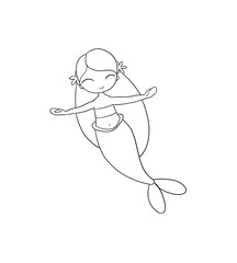 Fototapeta premium Beautiful little mermaid. Siren. Sea theme.