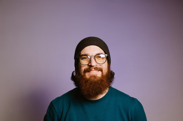 Handsome bearded man in hat