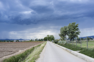 Fototapeta na wymiar A spring storm in Delta de Llobregat,El Prat de Llobregat,Catalonia,Spain.