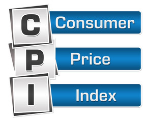 CPI - Consumer Price Index Blue Grey Squares Vertical 