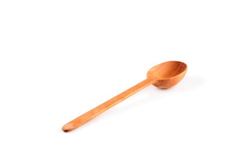 Isolated wooden spoon on the white background